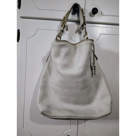 Dooney and Bourke Dillen Pocket Sac handbag Leather  Ivory purse Tote Bag Read - Picture 11 of 12